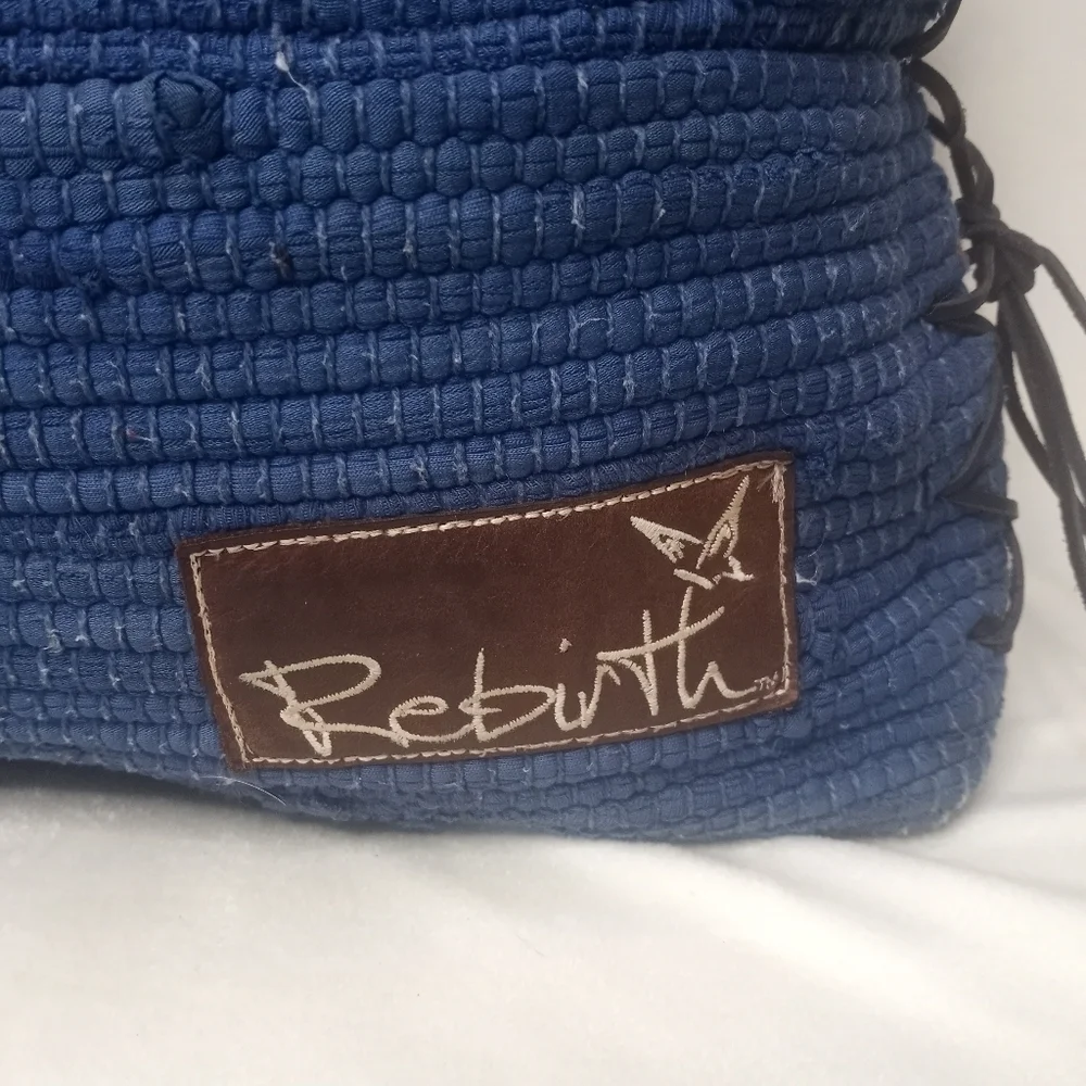 Rebirth Leather Trim Woven Cotton Sustainable Eco Friendly Women Supportive Tote